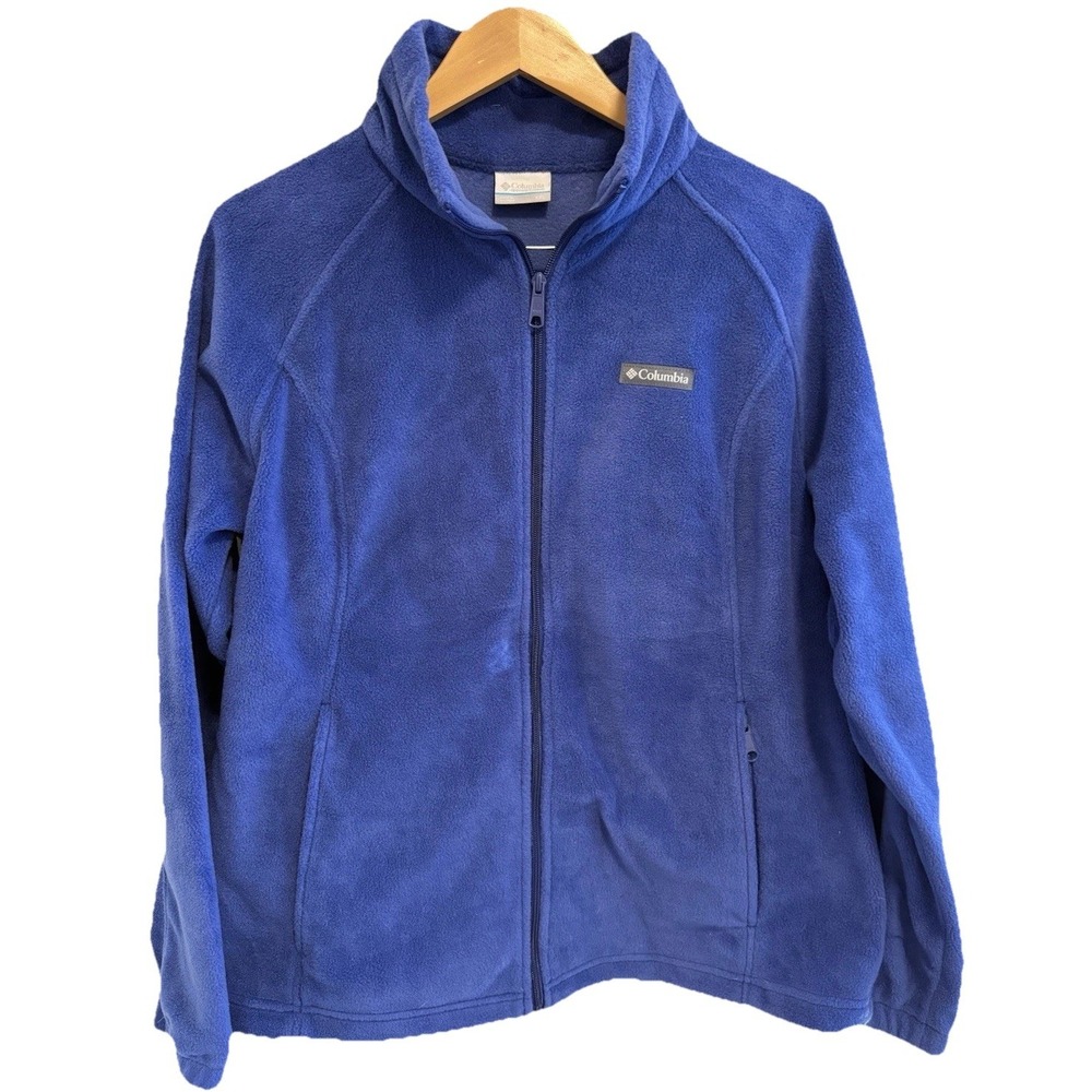 Columbia Men's XXL Blue Fleece Jacket Full Zip Outdoor Lightweight Coat